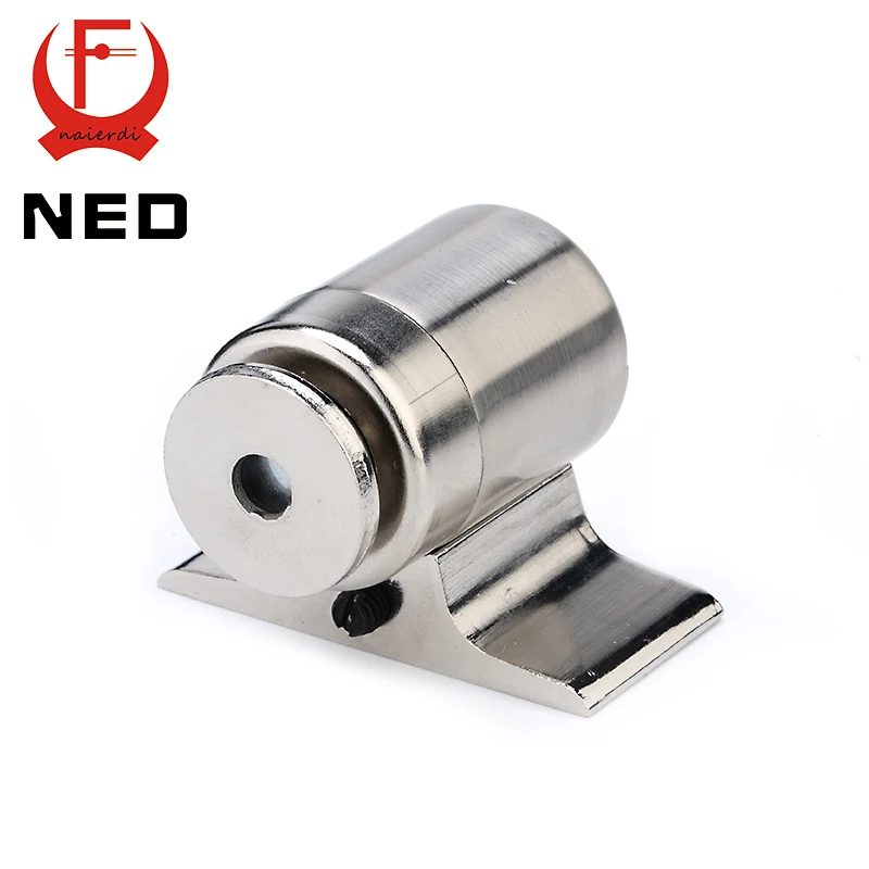 

NED-207 Zinc Alloy Magnetic Door Stop Holder Floor-mounted Stopper Stainless Steel Nickel Brushed For Furniture Hardware