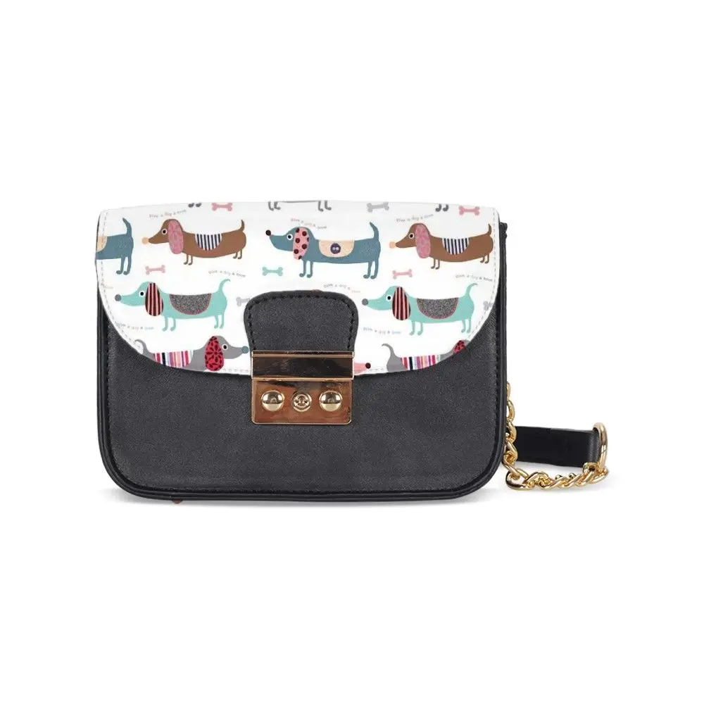 

Chain PU Leather Women Sausage Dog Shoulder Bags Dachshund Printed Messenger Crossbody Small Ladies Handbags Bolsa Feminine