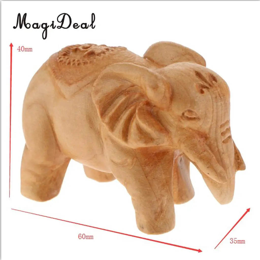 Wooden Elephant Buddha Figurine Sculpture Statue Wedding Birthday Gifts Decorative Ornaments