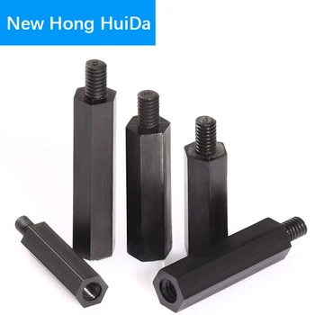 

M2 Black Hex Nylon Standoff Male Female Plastic Mount Hexagon Threaded PCB Motherboard Spacer Pillar Boards Bolt Screw M2*L+6mm