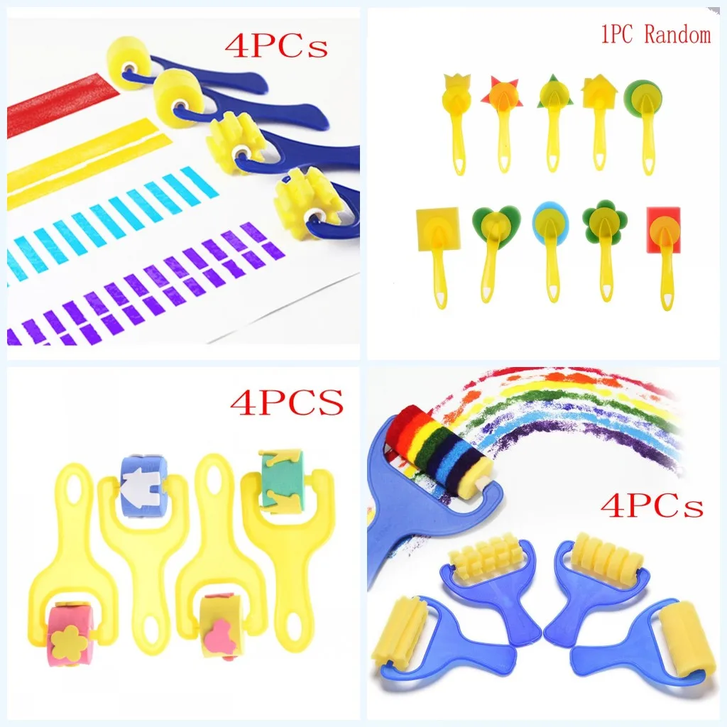 Новинка 1 Набор Развивающие игрушки для рисования кисти штампы роликовые игрушки для детей Канцтовары для обучения Инструменты для студентов