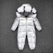 Russia Winter Kids Girls Boys Snowsuit Children White Duck Down Rompers Boys Fur with Hooded Clothes Girls Thicken Jumpsuit цена Russia Winter Kids Girls Boys Snowsuit Children White Duck Down Rompers Boys Fur with Hooded Clothes Girls Thicken Jumpsuit цены онлайн