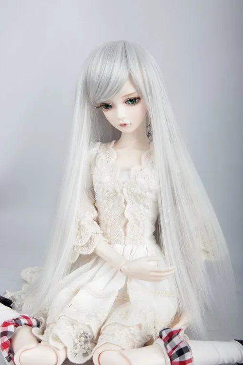 Серый 1/3 1/4 1/6 yosd SD AOD DOD BJD MSD кукольный парик игрушка 16 17 см 18cm19cm22cm23cm24cm FB02 - Цвет: Серый
