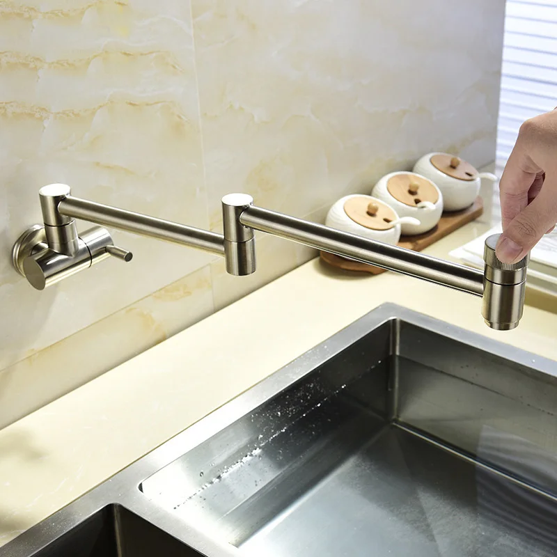 

all Copper wall type foldable faucet kitchen sink faucet single cold foldable faucets universal rotary tap single hole