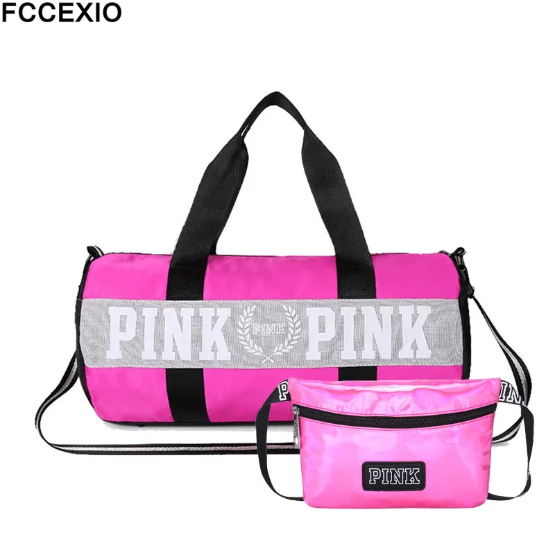 FCCEXIO 2PCS /set Women Travel Bags Love Pink Handbags Large...