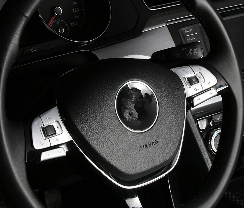 

6Pcs/Set ABS Steering Wheel Button Switch Cover Panel Knob Trim Sticker For Volkswagen Passat B7 GOLF MK7