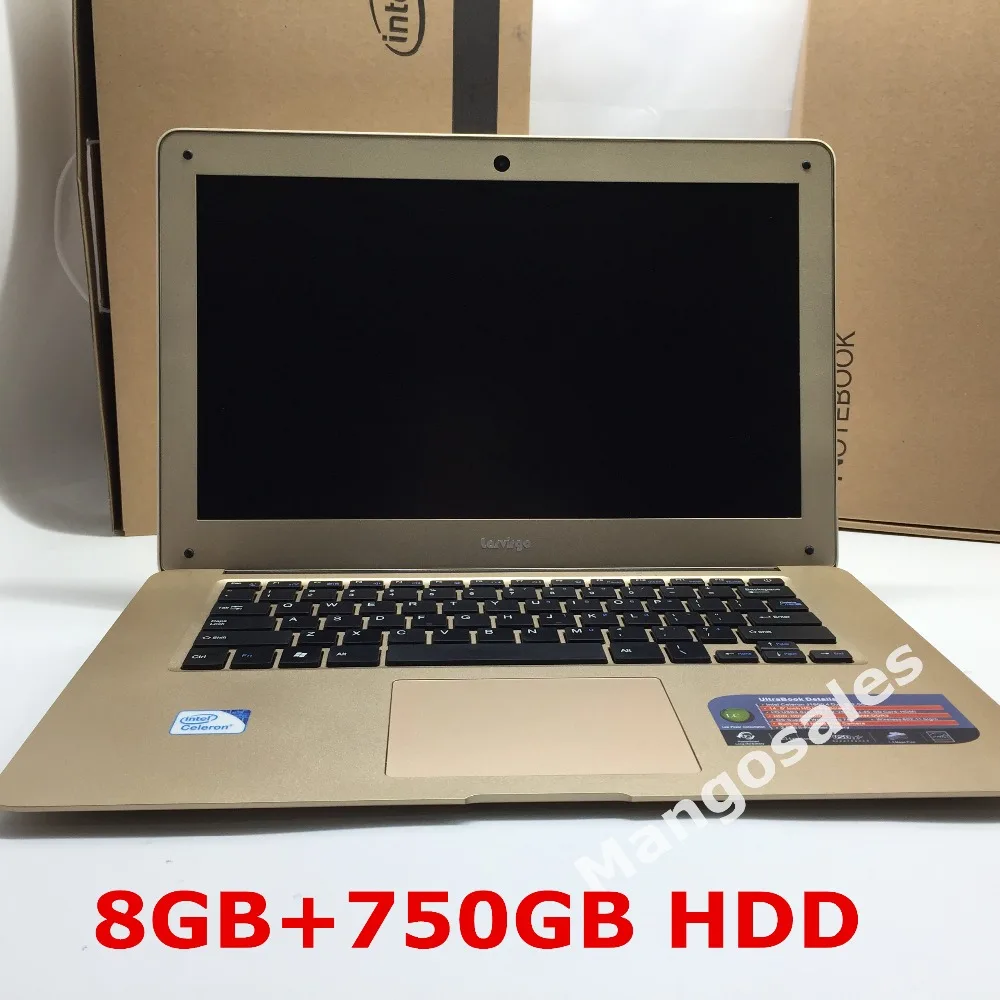 8GB RAM+750GB HDD 14 inch win7/win8.1 Laptop computer PC In-tel Celeron JI900 2.0GHZ Quad,free shipping,