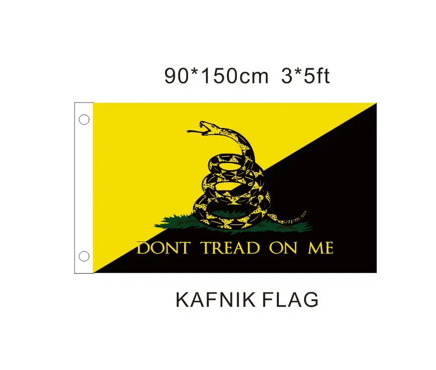 KAFNIK, 3x5ft Высокое качество флаг США Gadsden государственный флаг не ступать на меня черный и желтый флаг змеи