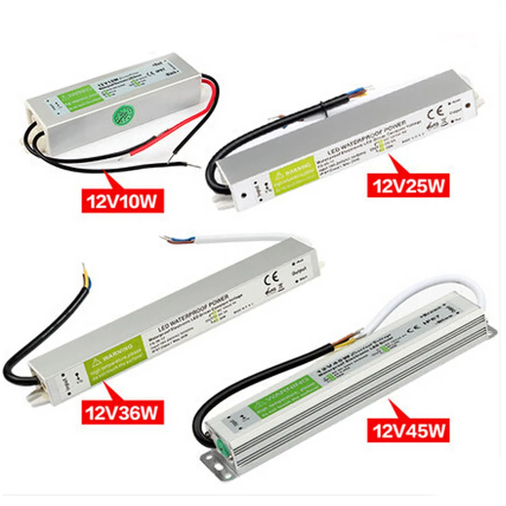 Водонепроницаемый IP67 светодиодный драйвер переменного тока DC 12V 24V трансформатор
