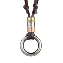 Zmzy maxi longo colar de corrente feminina vintage genuíno pulseira de couro colares & pingentes masculino gargantilha jóias