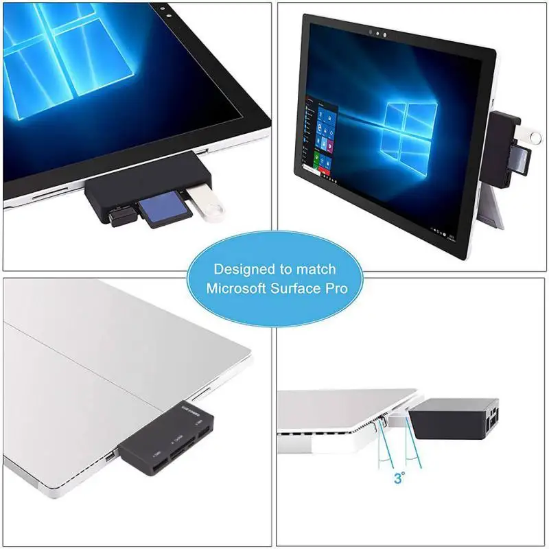

4-in-1 USB 3.0 Hub 2 Card Slots Reader USB Hub 3.0 5-In-1 USB 3.0/2.0 HUB SD TF Card Reader Combo Adapter For Phone PC Surface