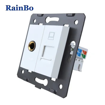 

RainBo Plastic-Materials DIY-Accessory Function-Key For-Microphone-and computer-socket EU-Standard A8MICOW