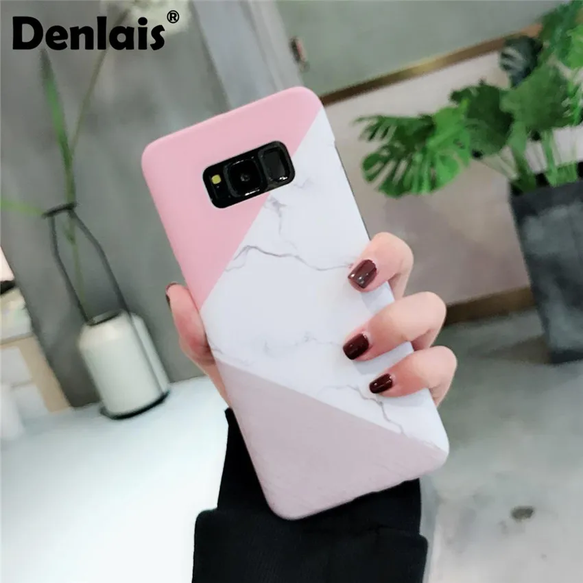 

For Samsung Galaxy S6 S7 Edge S8 S8plus S9 S9plus S10 Case Fashion Geometry Marble Hard PC Phone Case For Samsung Note 8 9 Cover