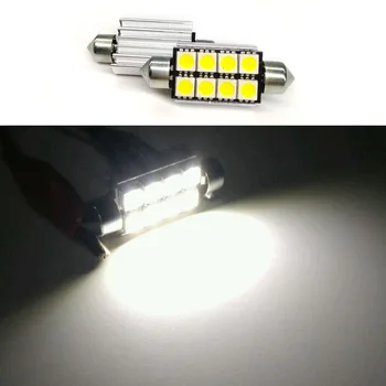 

2 x Festoon Led 41mm Warm Dome Auto Lights 8 SMD 5050 Heat Sink Error Free Car Reading License Plate Luggage Light 12V DC