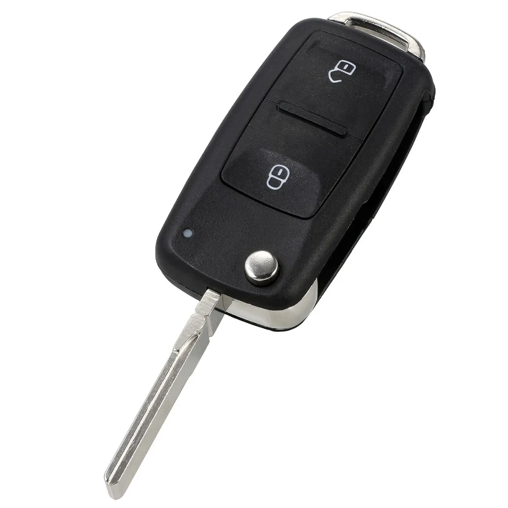 

2 Button Uncut Folding Flip Remote Key Replacement Case FOB Shell for Vw VOLKSWAGEN Transporter T5 Polo GOLF