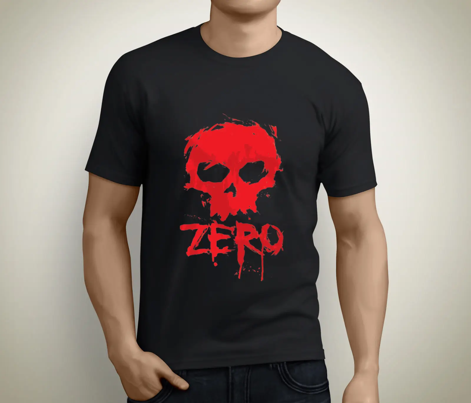 Новая Оригинальная Мужская черная футболка с черепом ZERO Skate размеры от S до 5XL |