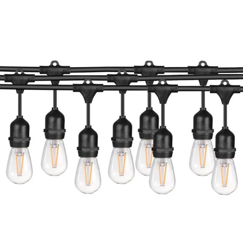 Lighting Strings Lights & Lighting Apprehensive 15m Outdoor Led String Lights Waterproof Commercial 2w E26 E27 Retro Edison Filament Bulb For Street Porch Garden Holiday Light Matching In Colour