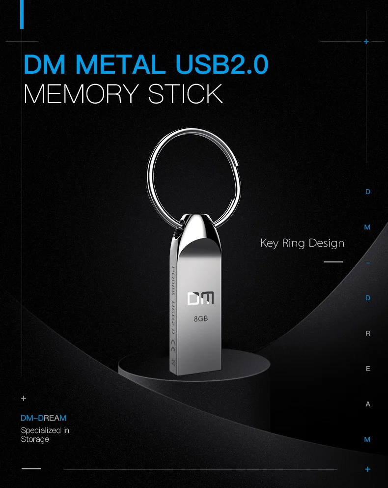 DM PD086 8G 16G 32GB USB флеш-накопители металлический водонепроницаемый флеш-накопитель Мини Персональный USB накопитель