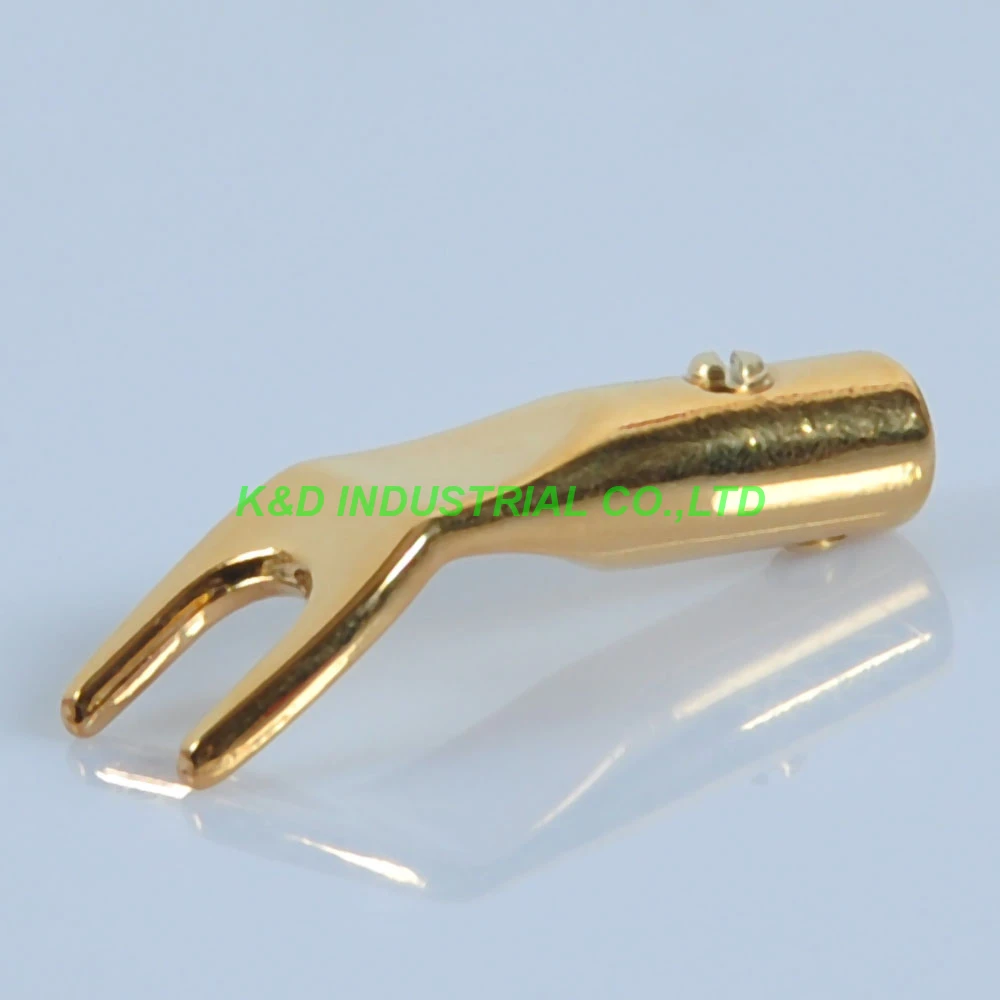 

5pcs 24K Gold Plated Spade Fork Connector Speaker HIFI Cable