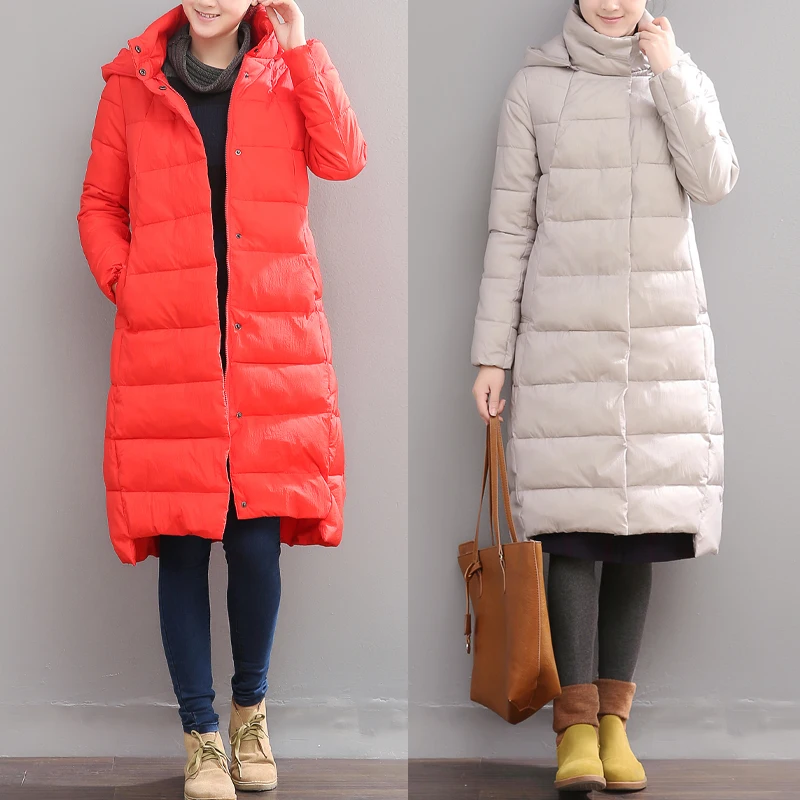 

The 2016 winter cotton padded jacket new dress size loose cotton thickened SC girls long
