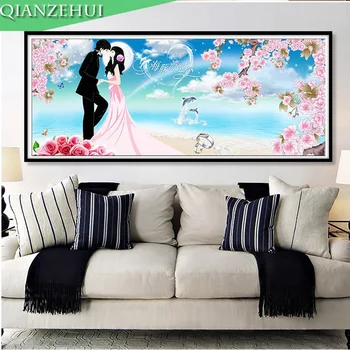 

QIANZEHUI,Diamond Embroidery,Round Diamond Summer valentine wedding AB rhinestone Diamond painting cross stitch,needlework