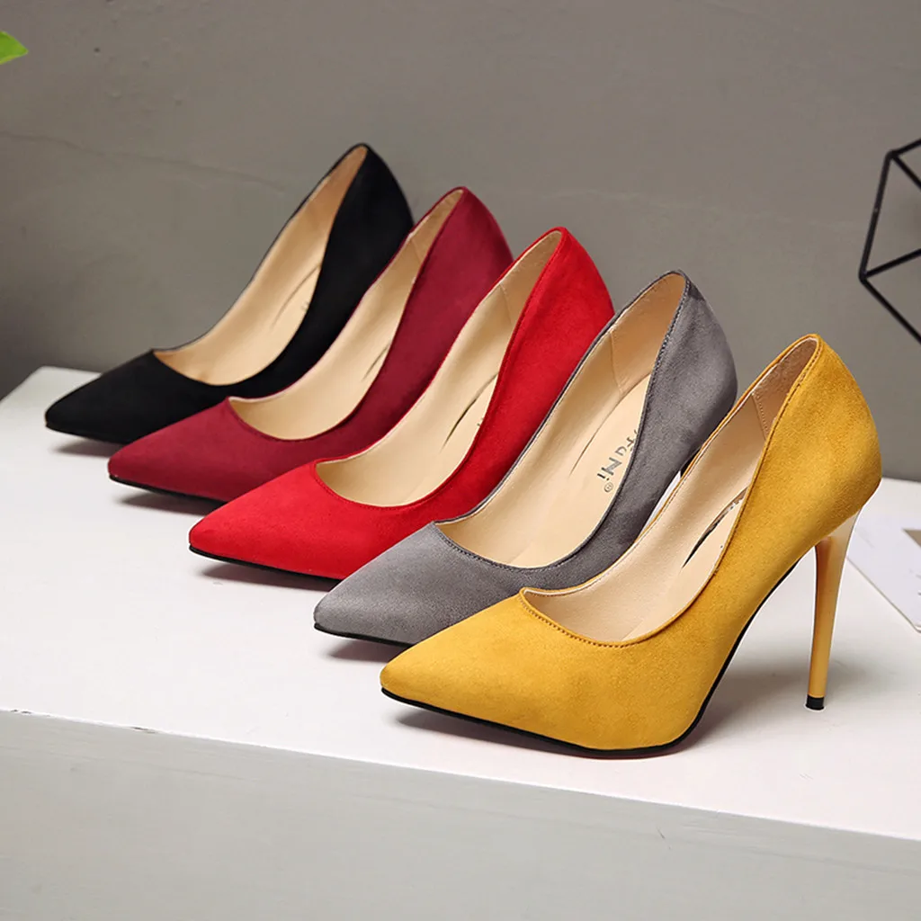 

xiniu Sexy High Heels Women Shoes Ladies Fashion Pointed Toe Solid High Heels Single Business Shoes Black Wedding Shoes #0501