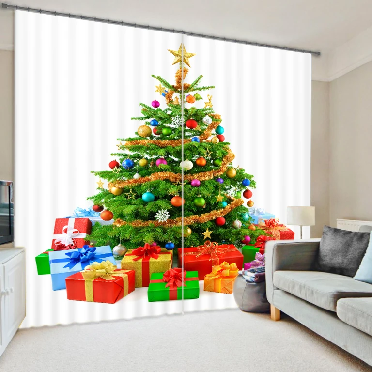 Online Get Cheap Christmas Drape -Aliexpress.com Alibaba Group Modern Luxury Christmas Tree 3D Blackout Curtains For Living room Bedding room Office Wall Decorative Drapes - Online Get Cheap Christmas Drape -Aliexpress.com Alibaba Group