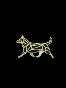 

Wholesale trendy Swedish Vallhund with tail dog brooches and pins gold color silver color men brooches