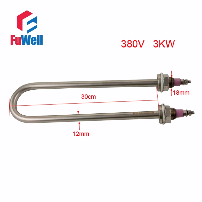 Трубчатый нагреватель Электрический элемент водонагревателя для кухонные принадлежности приспособления 304 нержавеющая сталь медь - Цвет: 300 M18 380V 304 SUS
