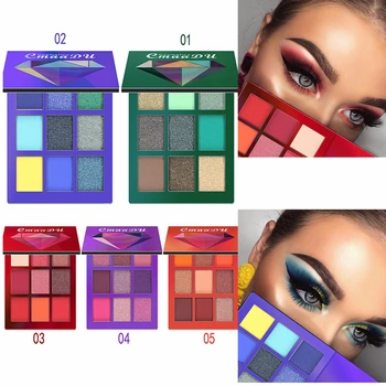 

CmaaDu 9 Colors/1 box Diamond Eye Shadow Pallette Shimmer Make Up Palette Glitter Eyeshadow New Arrival Fashion Cosmetic TSLM1