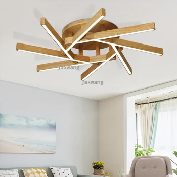 

Nordic Wood Ceiling Lamp Restaurant Loft Decor Household Living Room Ceiling Lamp Led Bedroom Room Japanese Ceiling Lights Art