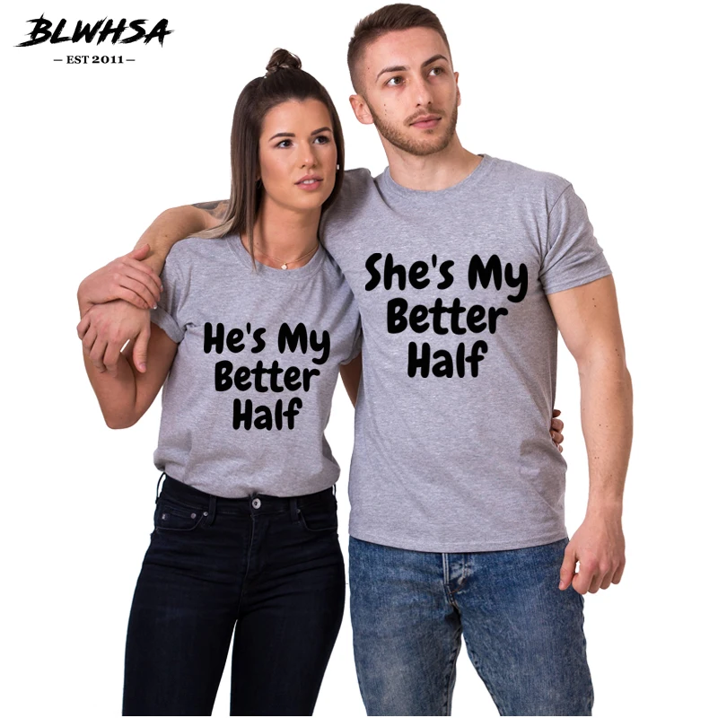 Мужская и женская футболка BLWHSA He Is My Better Повседневная с принтом|Футболки| |