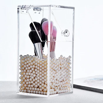

Acrylic Plastic Box Makeup Brush Organizer Transparent Cosmetic Storage Box Makeup Beauty Brush Lipstick Plastic Storage Boxes