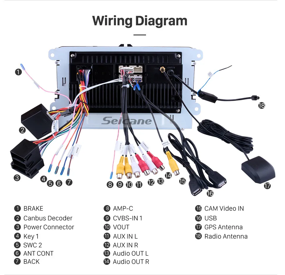 Seicane Android 8,1 Автомобильный мультимедийный плеер для VW/Volkswagen/Golf/Polo/Tiguan/Passat/b7/b6/SEAT/leon/Skoda/Octavia " 2DIN gps