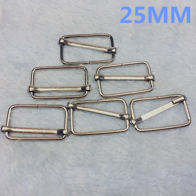 25MM Silver Metal Slides Tri-glides Wire-formed Roller Pin Buckles