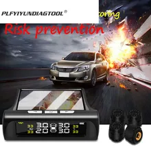 TPMS Tire Pressure Alarm Monitoring System Solar Tire Pressure Monitor Sensor Digital tire gauge Auto Security Alarm Systems