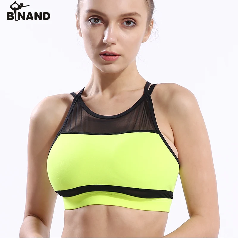 BINAND профессии сетки лоскутное полная чаша Push Up Спортивный бюстгальтер Полые