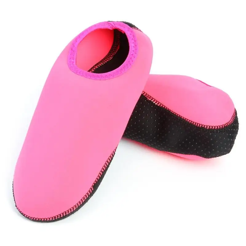 Водонепроницаемая обувь для плавания; быстросохнущая пляжная обувь для мужчин и женщин; унисекс; летние мягкие кроссовки; носки для дайвинга; нескользящие кроссовки - Цвет: Розовый