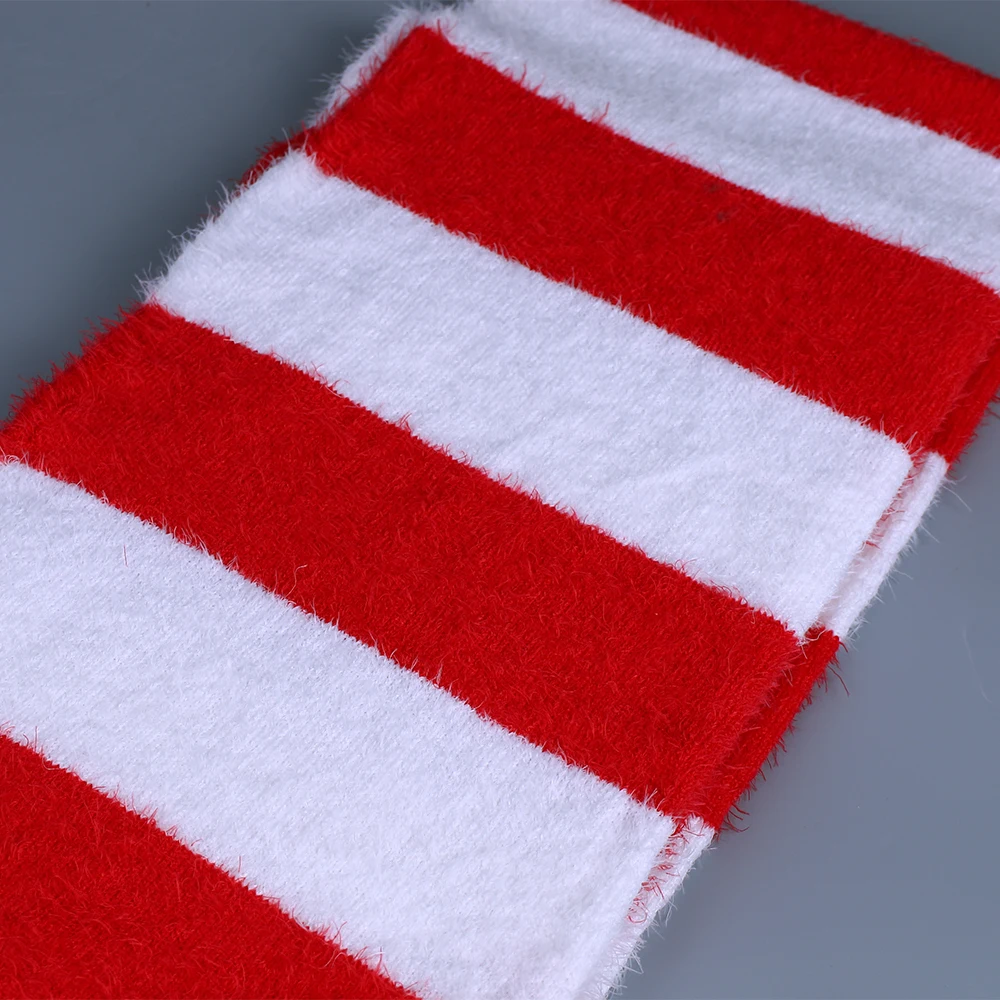 2018 Cartoon The Grinch Scarf Red And White Scarf Cosplay The Grinch Costume Chrismas Gift Halloween Party Prop (3)