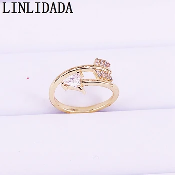 

10Pcs Women's Jewelry Micro Pave Cz Zircon Crystal Wedding Ring 2019 Newest Fashion Gold Color