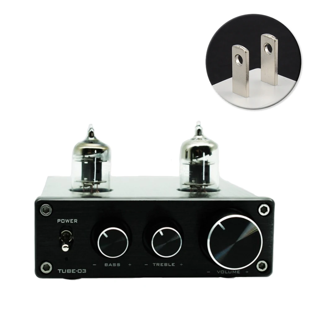 HIFI Adjustable Universal Turntable RIAA Headphone Vacumn Home Phono Preamp Aluminium Pre Amplifier Mini 6K4 Tube