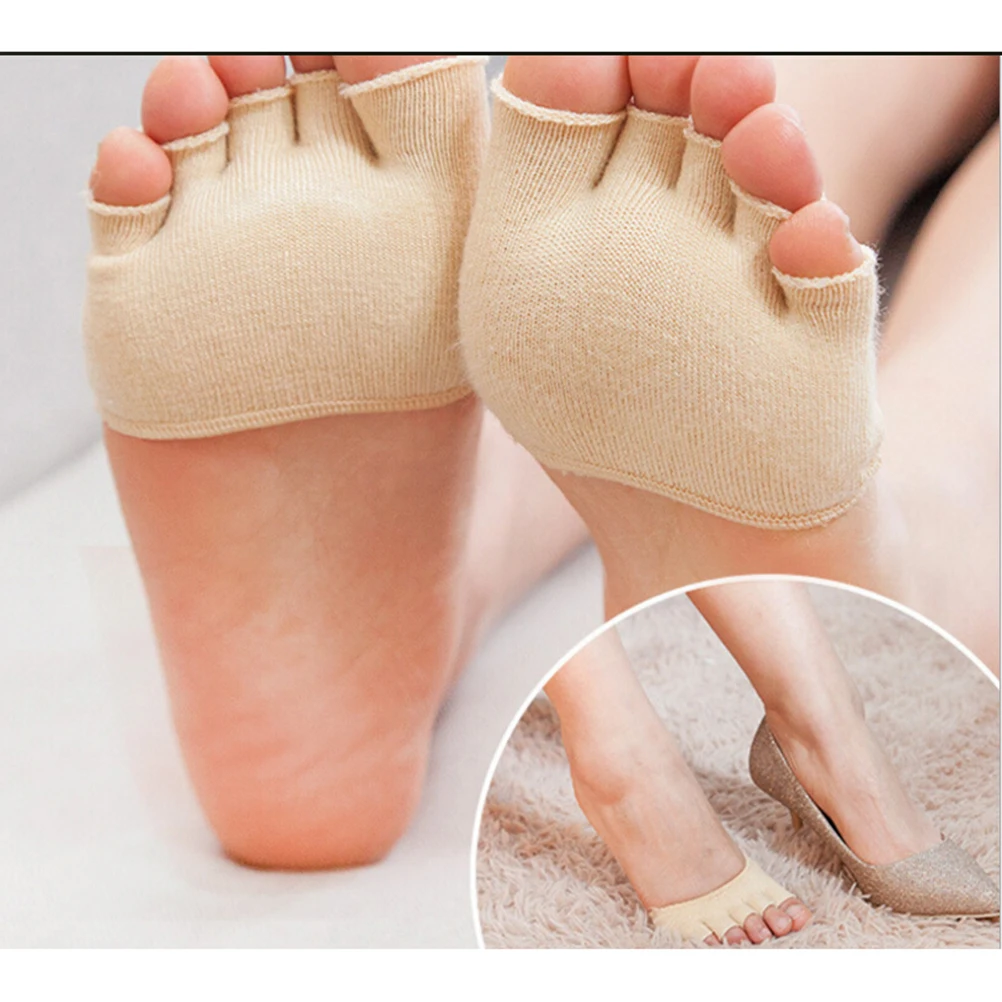1 пара невидимых нескользящих носков для пальцев ног с полузахватом пятки пять пальцев носки для ухода за здоровьем фиксаторы
