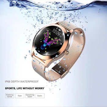 

Waterproof Smart Watch Women IP68 Heart Rate Monitoring Bluetooth Fitness Bracelet Message Reminder Various Sports Modes