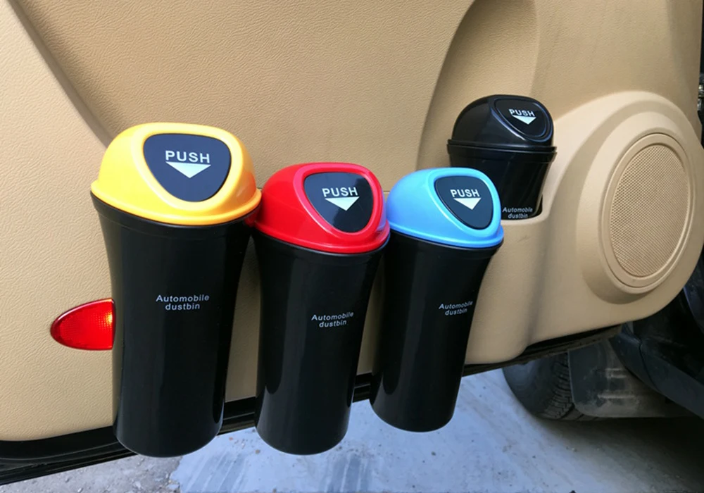 Car trash can storage bag garbage rack car storage bag accessories car door seat back sun visor trash can trash can