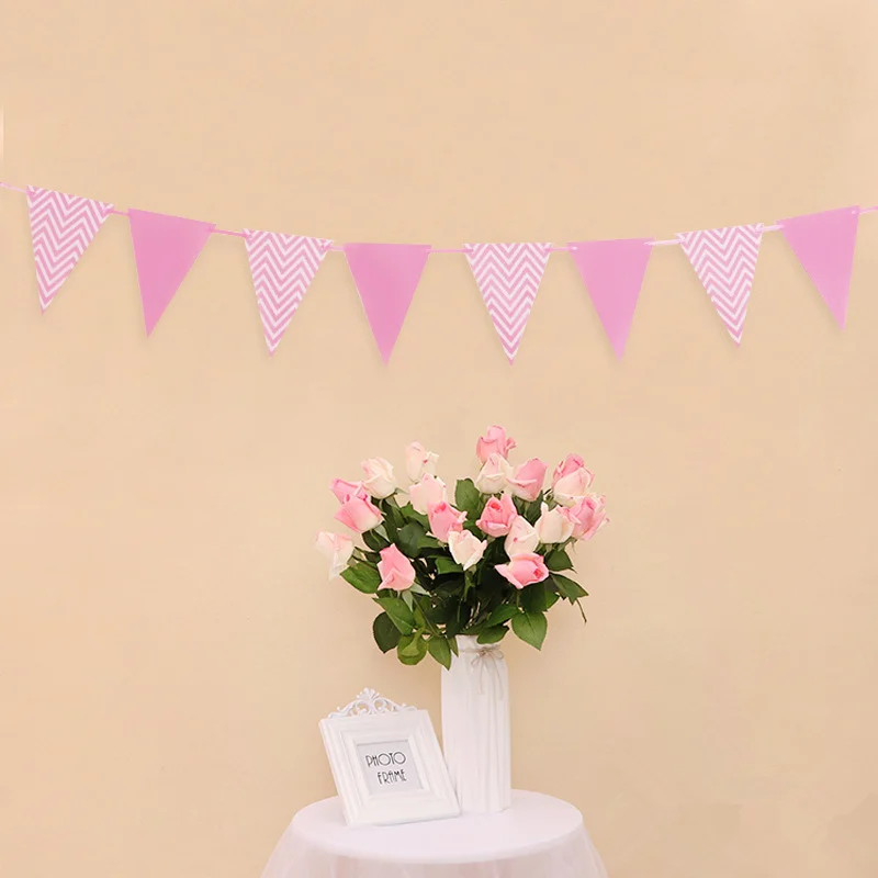 4 м Бумажная гирлянда в форме звезды, гирлянда, баннеры для девочек, Бантинг, висящая бумага для дня рождения, свадьбы, вечеринки, украшение для дома - Цвет: Pink03