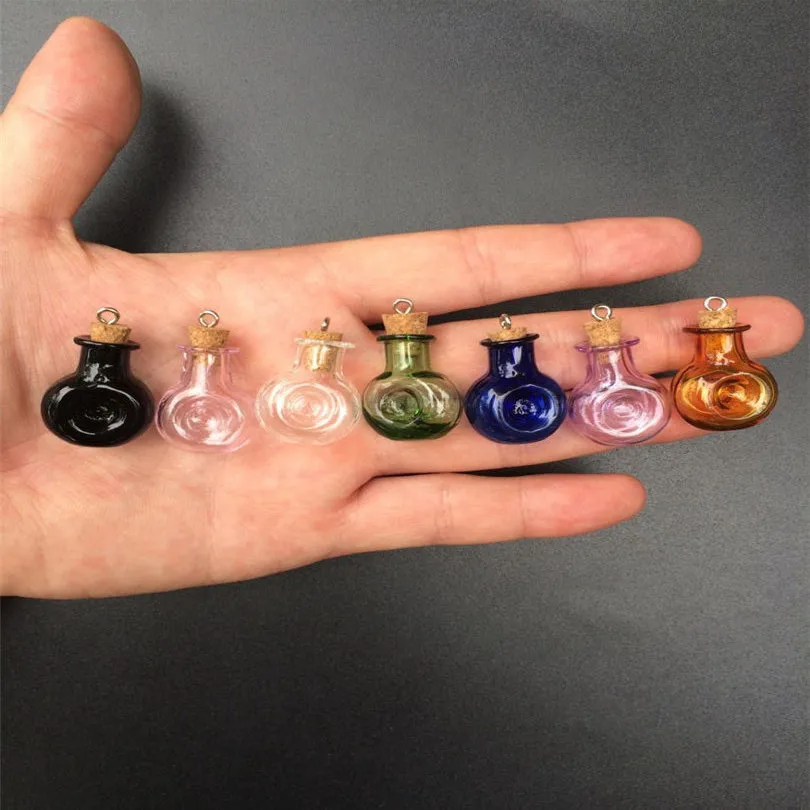 Mini Winebottle Pendant With Metal Loop Small Colors Art Bottles Handmade Gift Party Cute Bottles Mix 7Colors3