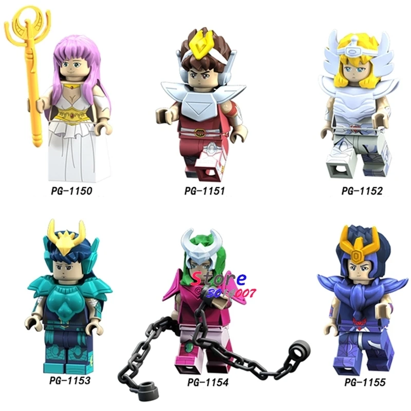 

Single Cartoon Comic Saint Seiya movie Athena Shiryu Glacier Tutankhamu Alien Ultraman building block toy for children
