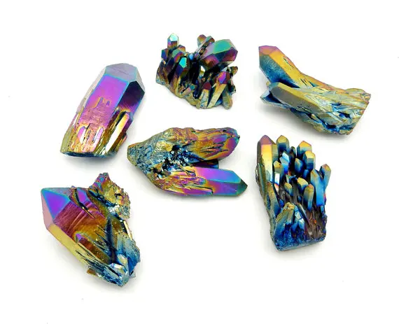 Aura Crystal Cluster,Rainbow Aura Quartz,Raw Angel Aura Rainbow Crystal,Crystals and Stones , Raw Angel Aura Cluster,Aura Crystal 2