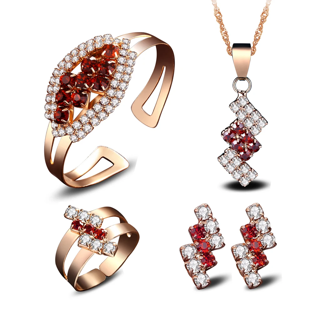 Buy Gold color Cubic Zircon jewelry set,necklace