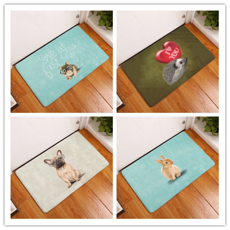

Anti-slip Floor Mat Cute Animal Dog Cat Squirrel Rabbit Printed Door Mat Bedroom Kitchen Carpet Entrance Door Doormat